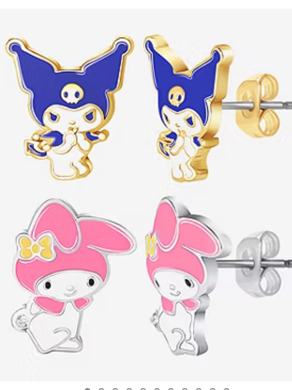 Sanrio | My Melody and Kuromi Gold & Silver Plated Earrings Set
